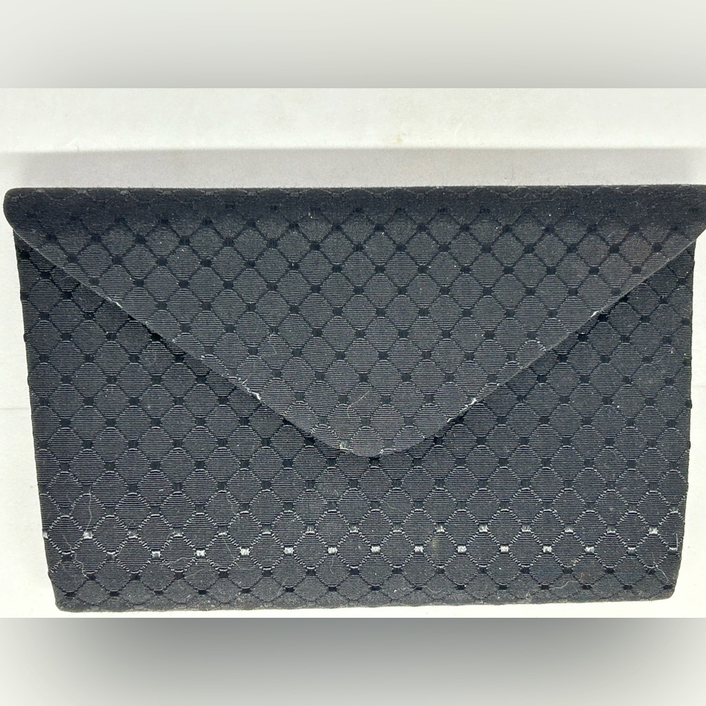 Saks Fifth Ave Whiting & Davis Black Clutch‎ Date Night Purse Bag Small